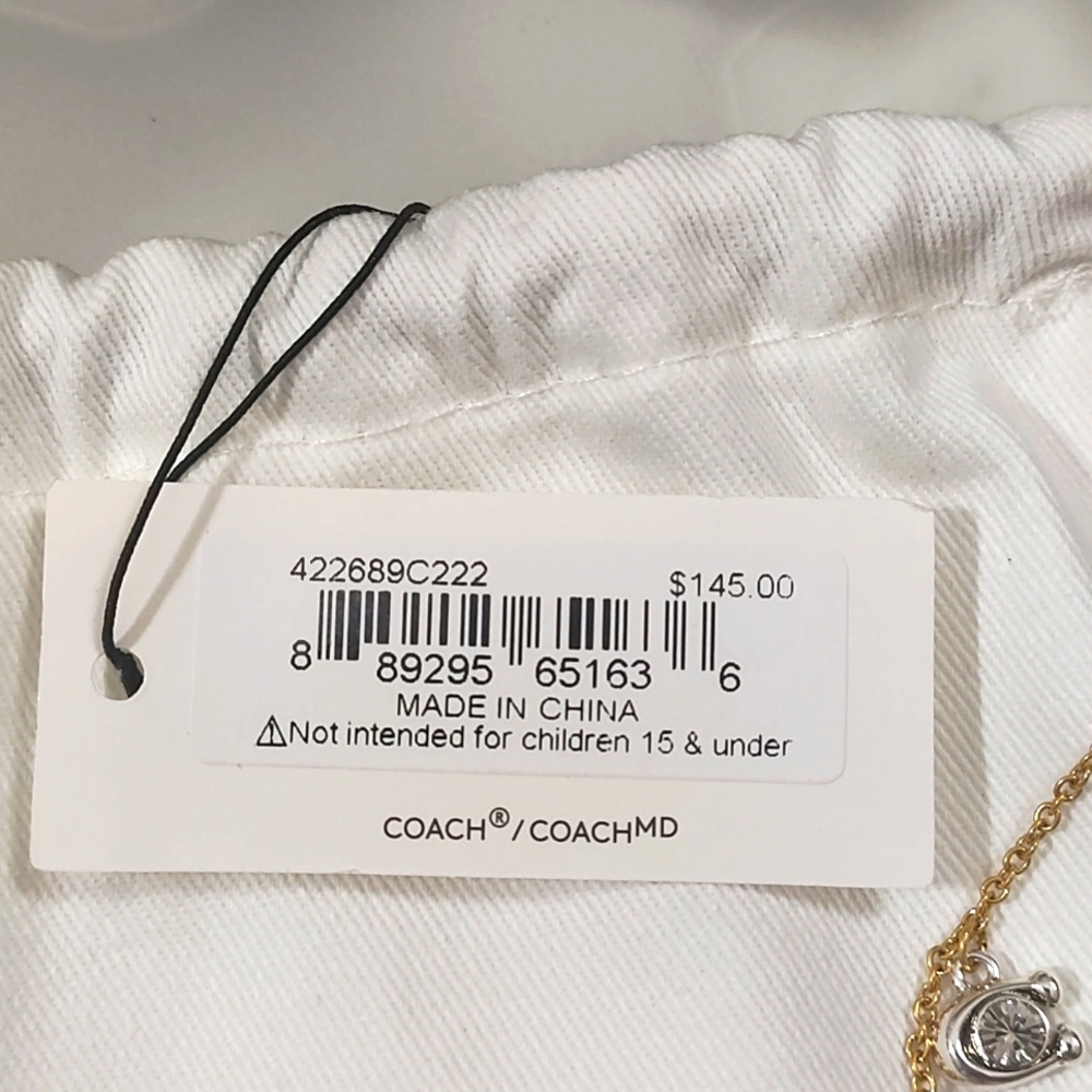 NWT COACH Mini Tabby Gold and Black Charm Necklace - Picture 9 of 10